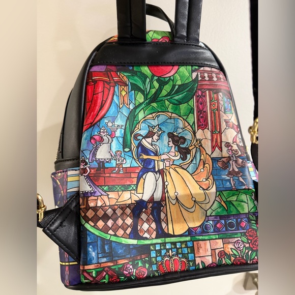 Disney Loungefly Stained Glass Beauty and the Beast Mini Backpack main image 4